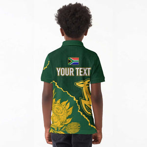 Personalised South Africa Rugby 2023 Kid Polo Shirt Bokke Champions Kente Ethnic