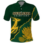 Personalised South Africa Rugby 2023 Polo Shirt Bokke Champions Kente Ethnic