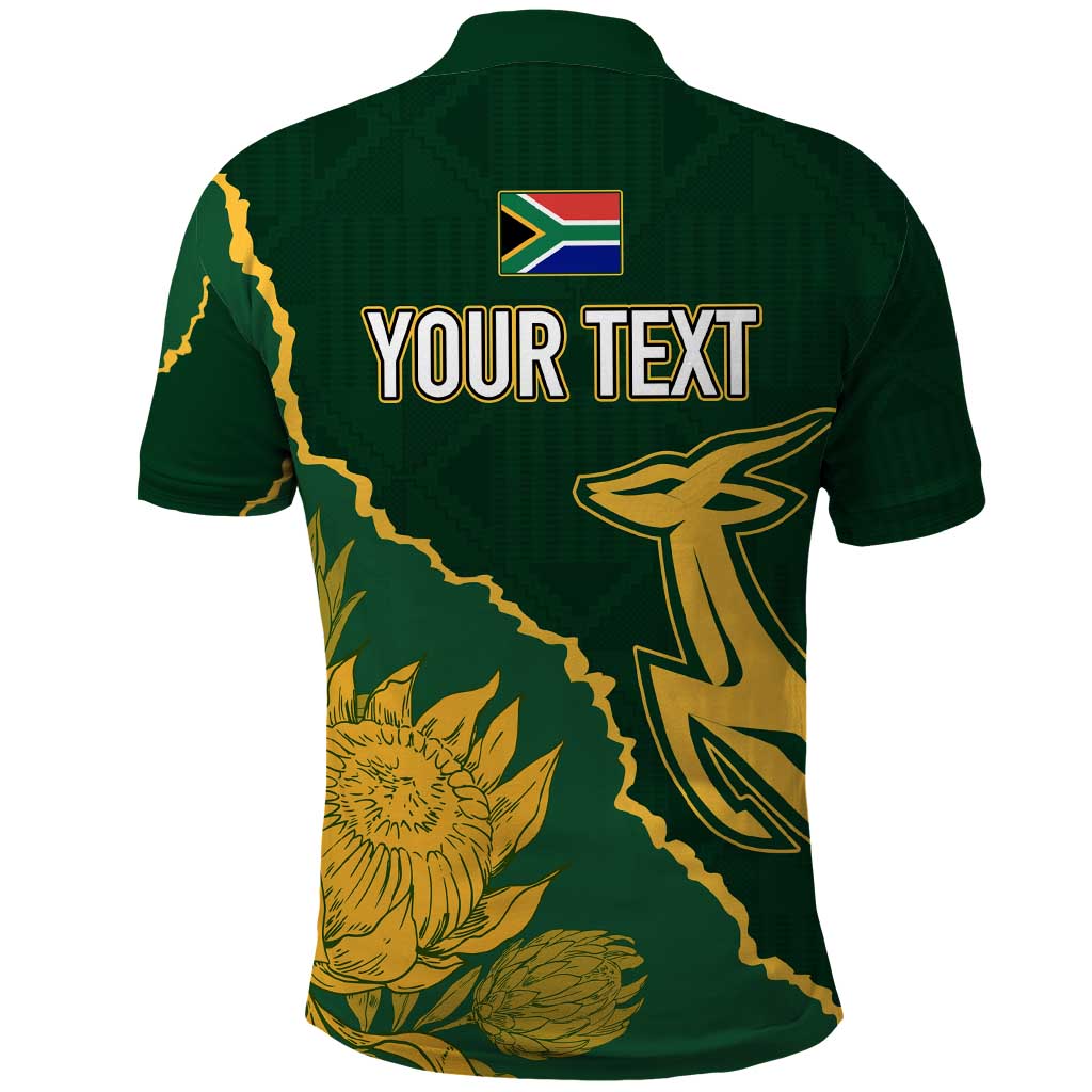 Personalised South Africa Rugby 2023 Polo Shirt Bokke Champions Kente Ethnic