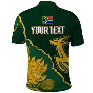 Personalised South Africa Rugby 2023 Polo Shirt Bokke Champions Kente Ethnic