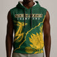 Personalised South Africa Rugby 2023 Sleeveless Hoodie Bokke Champions Kente Ethnic - African Pride