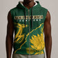 Personalised South Africa Rugby 2023 Sleeveless Zip Hoodie Bokke Champions Kente Ethnic - African Pride
