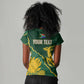 Personalised South Africa Rugby 2023 Women V-Neck T-Shirt Bokke Champions Kente Ethnic
