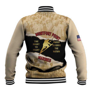 Montfort Point Marines Baseball Jacket African American First To Fight Prejudice