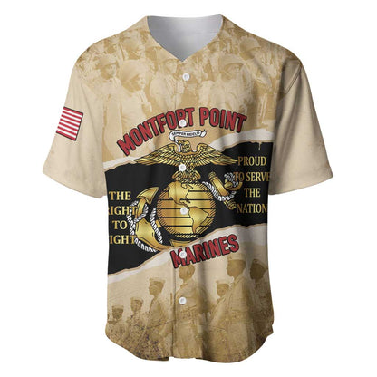 Montfort Point Marines Baseball Jersey African American First To Fight Prejudice