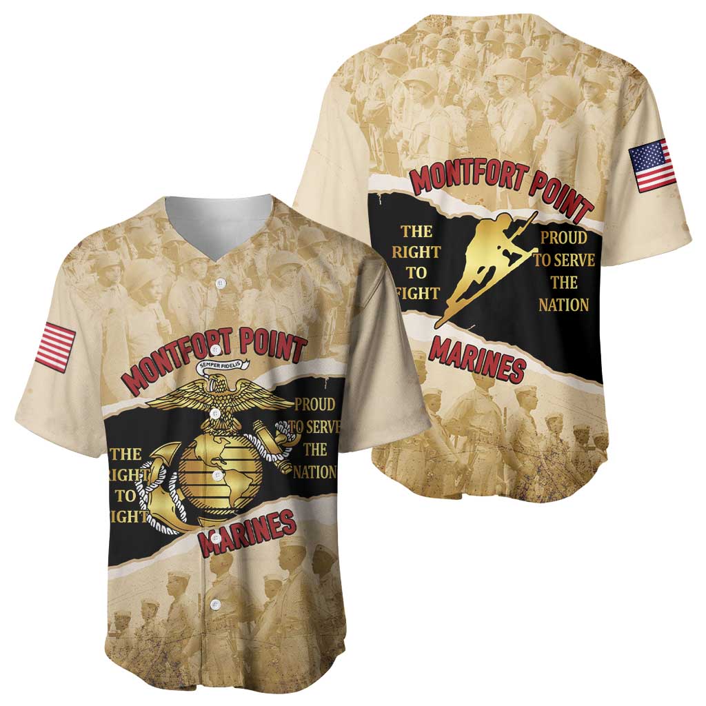 Montfort Point Marines Baseball Jersey African American First To Fight Prejudice