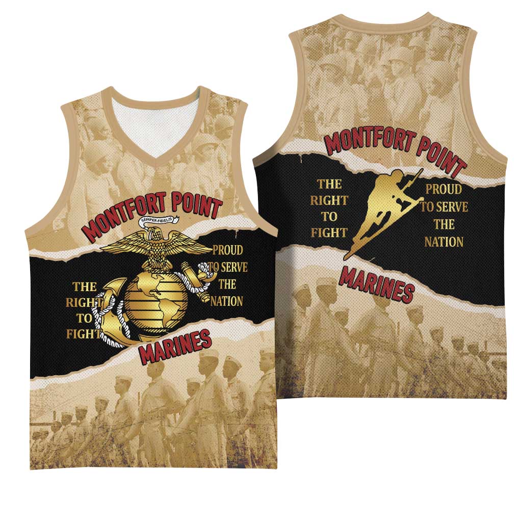 Montfort Point Marines Basketball Jersey African American First To Fight Prejudice