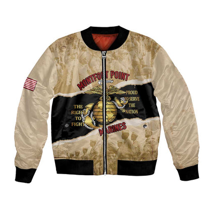 Montfort Point Marines Bomber Jacket African American First To Fight Prejudice