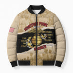 Montfort Point Marines Bomber Puffer Jacket African American First To Fight Prejudice