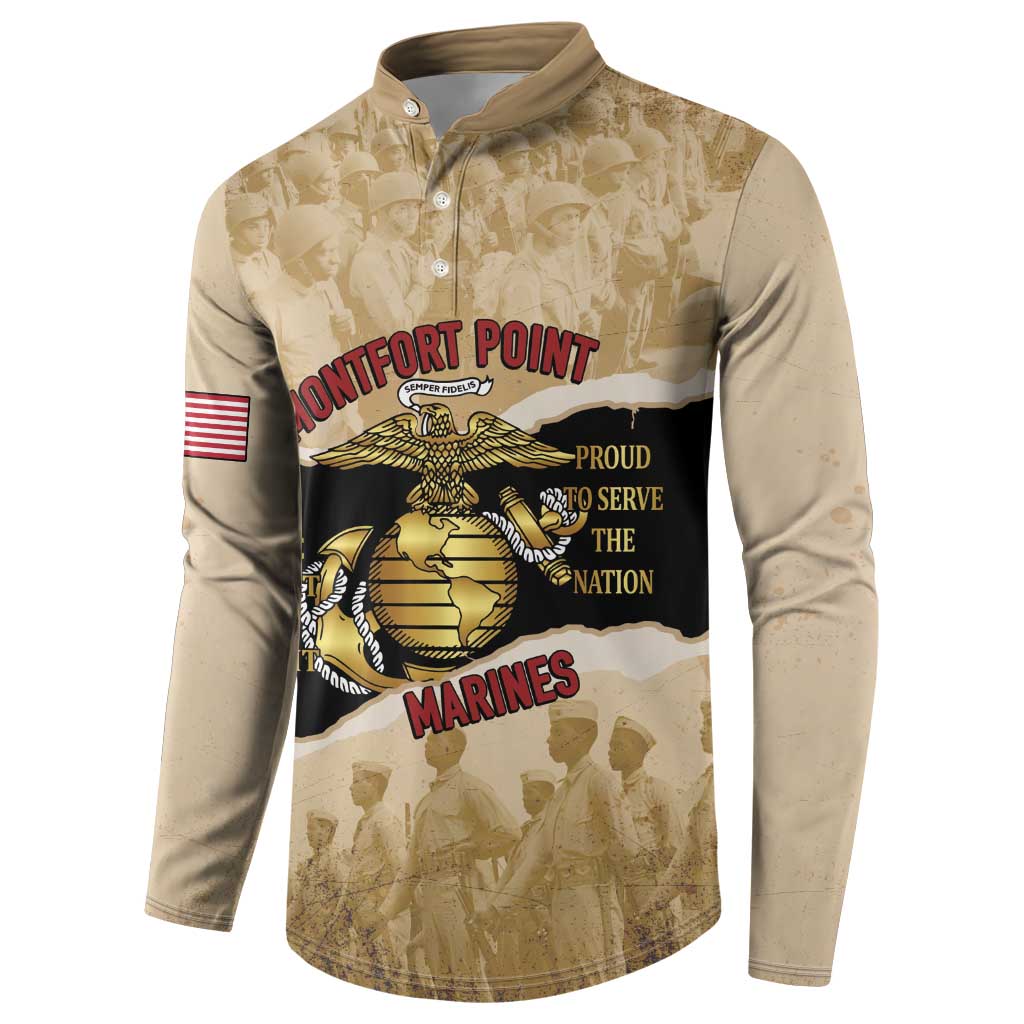 Montfort Point Marines Button Sweatshirt African American First To Fight Prejudice