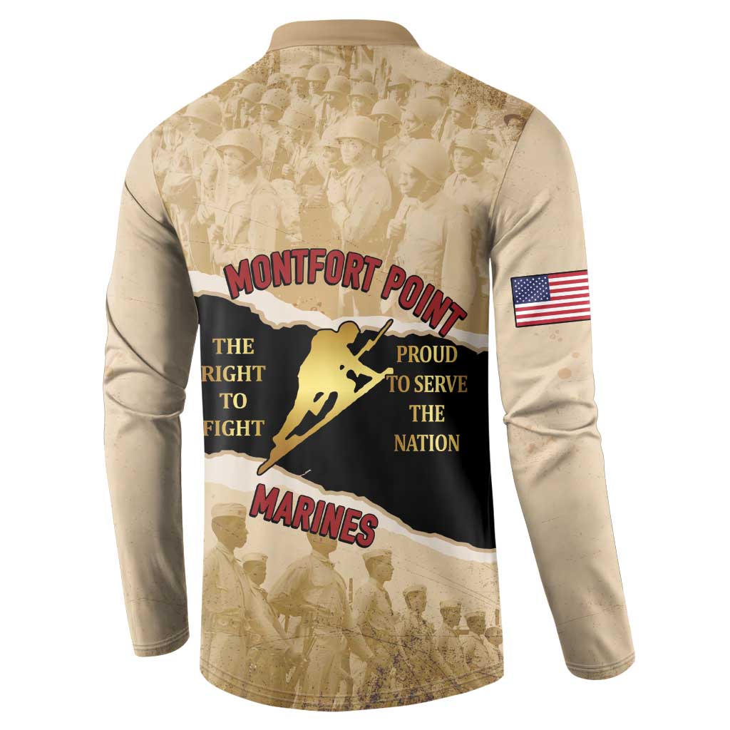 Montfort Point Marines Button Sweatshirt African American First To Fight Prejudice