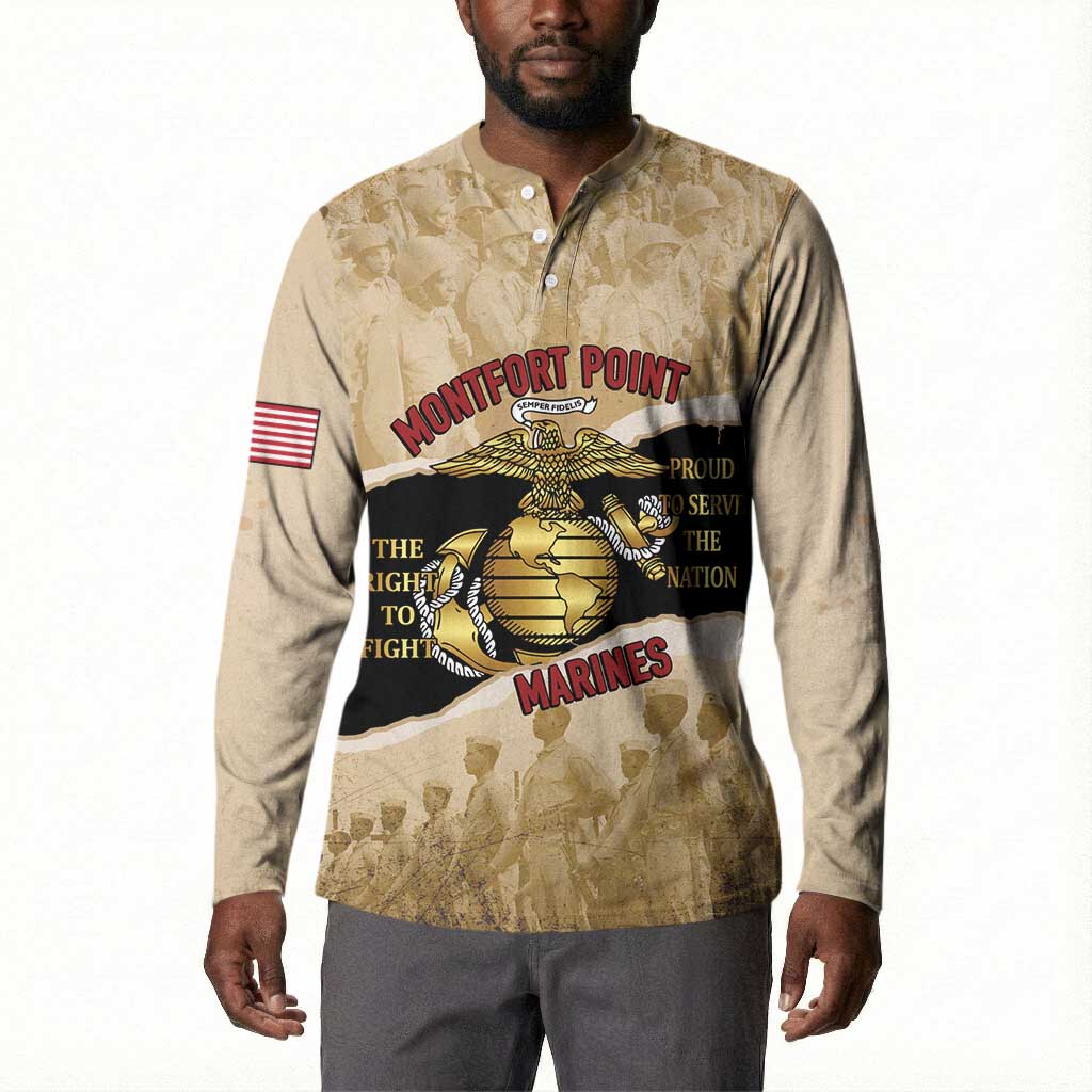 Montfort Point Marines Button Sweatshirt African American First To Fight Prejudice
