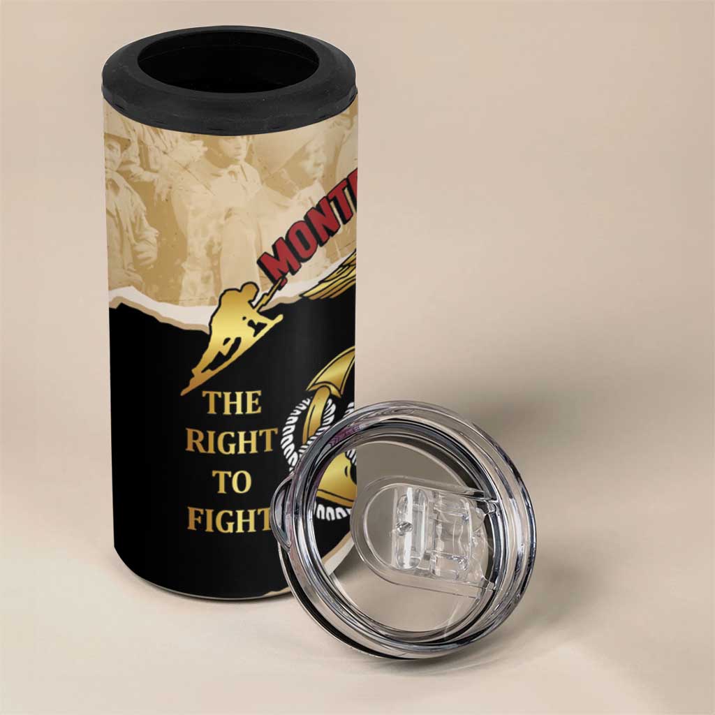 Montfort Point Marines 4 in 1 Can Cooler Tumbler African American First To Fight Prejudice