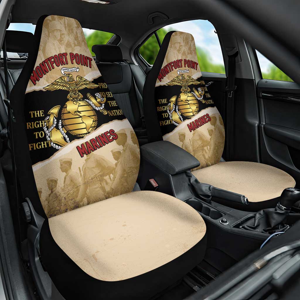 Montfort Point Marines Car Seat Cover African American First To Fight Prejudice