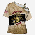 Montfort Point Marines Cross Shoulder Shirt African American First To Fight Prejudice