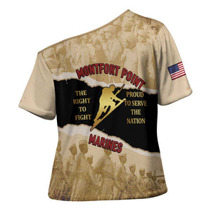 Montfort Point Marines Cross Shoulder Shirt African American First To Fight Prejudice