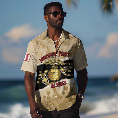Montfort Point Marines Hawaiian Shirt African American First To Fight Prejudice