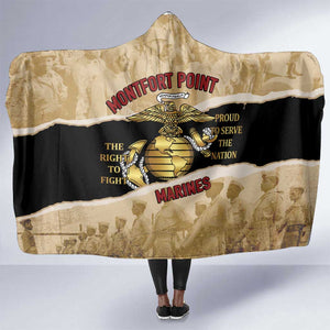 Montfort Point Marines Hooded Blanket African American First To Fight Prejudice