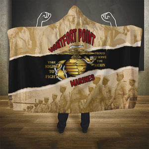 Montfort Point Marines Hooded Blanket African American First To Fight Prejudice