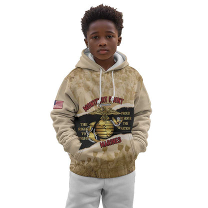 Montfort Point Marines Kid Hoodie African American First To Fight Prejudice