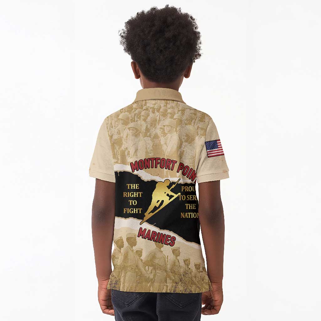 Montfort Point Marines Kid Polo Shirt African American First To Fight Prejudice