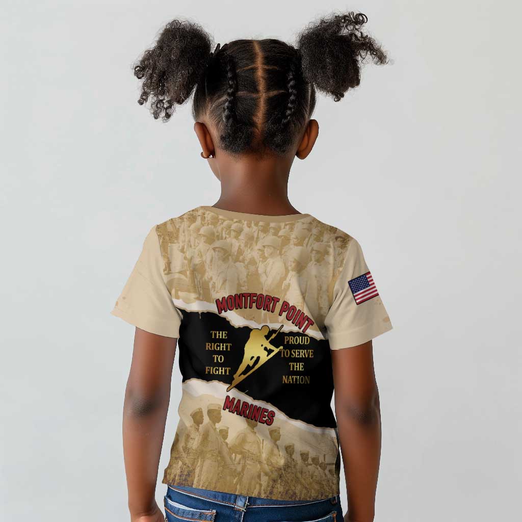 Montfort Point Marines Kid T shirt African American First To Fight Prejudice