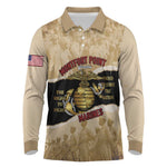 Montfort Point Marines Long Sleeve Polo Shirt African American First To Fight Prejudice