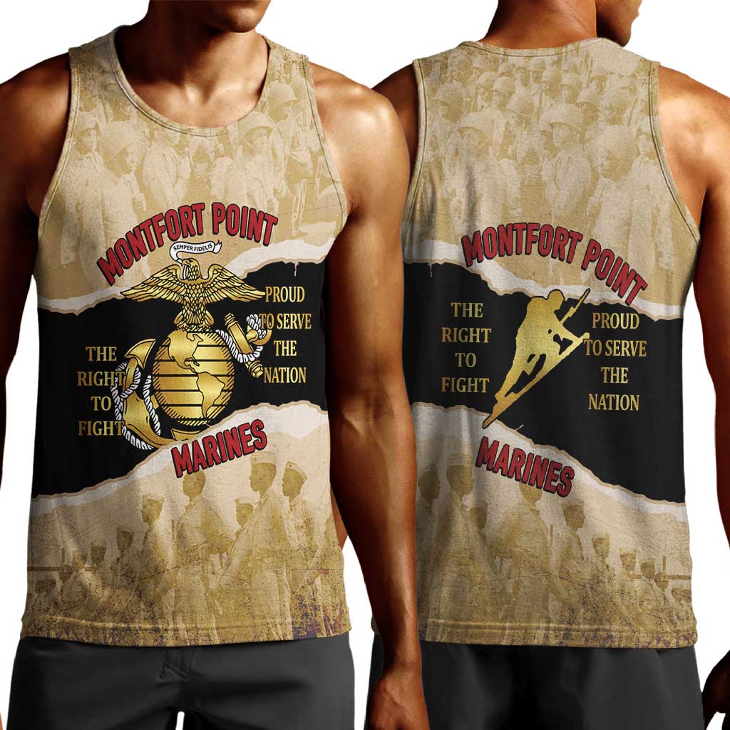 Montfort Point Marines Men Tank Top African American First To Fight Prejudice