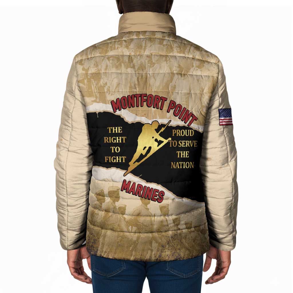 Montfort Point Marines Padded Jacket African American First To Fight Prejudice