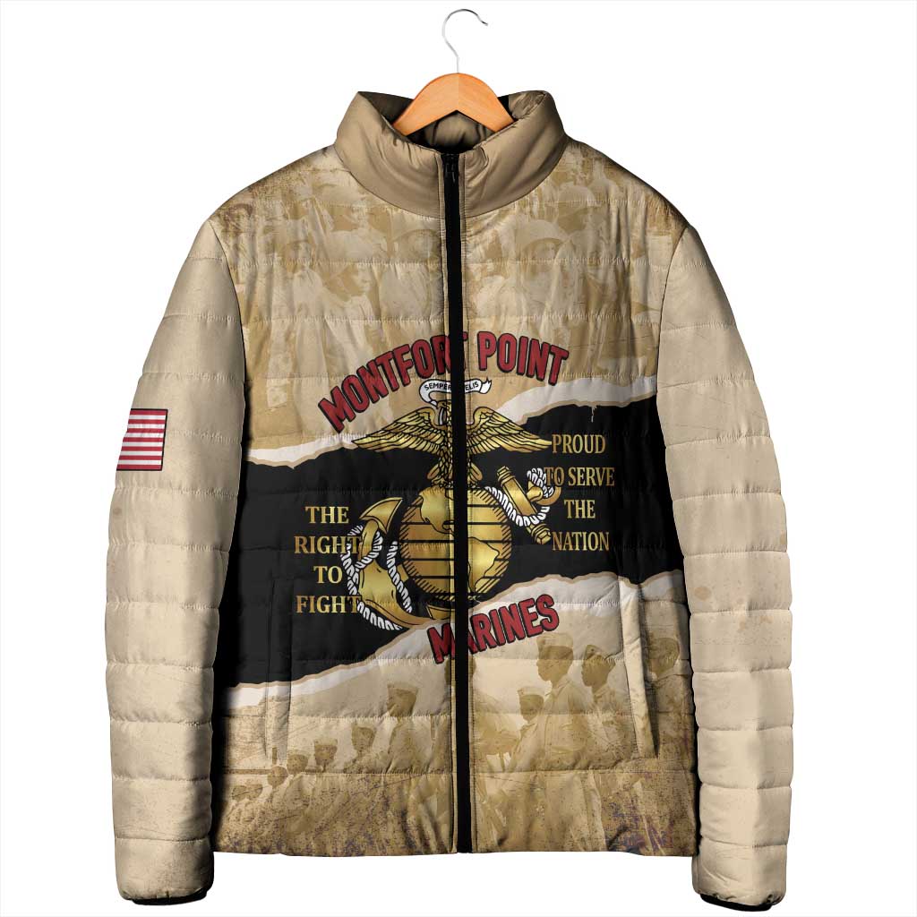 Montfort Point Marines Padded Jacket African American First To Fight Prejudice