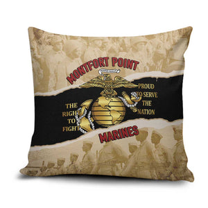 Montfort Point Marines Pillow Cover African American First To Fight Prejudice