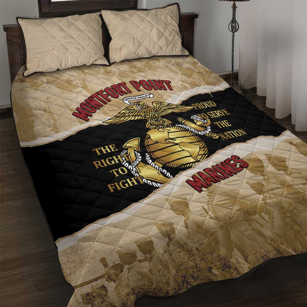 Montfort Point Marines Quilt Bed Set African American First To Fight Prejudice