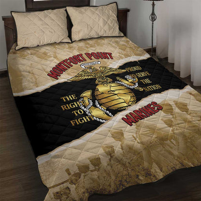 Montfort Point Marines Quilt Bed Set African American First To Fight Prejudice