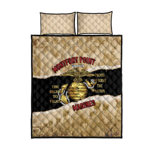 Montfort Point Marines Quilt Bed Set African American First To Fight Prejudice