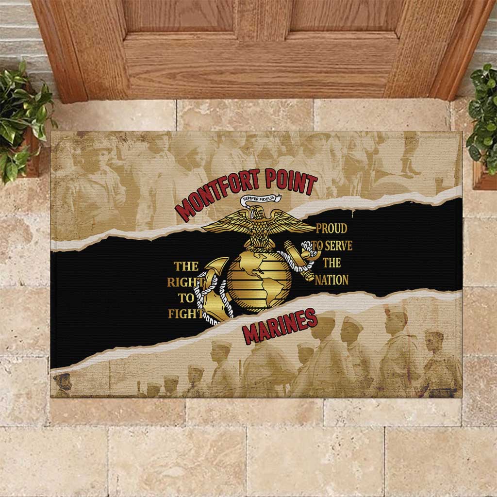 Montfort Point Marines Rubber Doormat African American First To Fight Prejudice