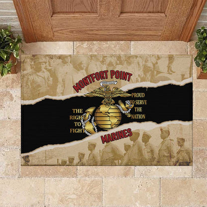 Montfort Point Marines Rubber Doormat African American First To Fight Prejudice