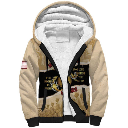 Montfort Point Marines Sherpa Hoodie African American First To Fight Prejudice