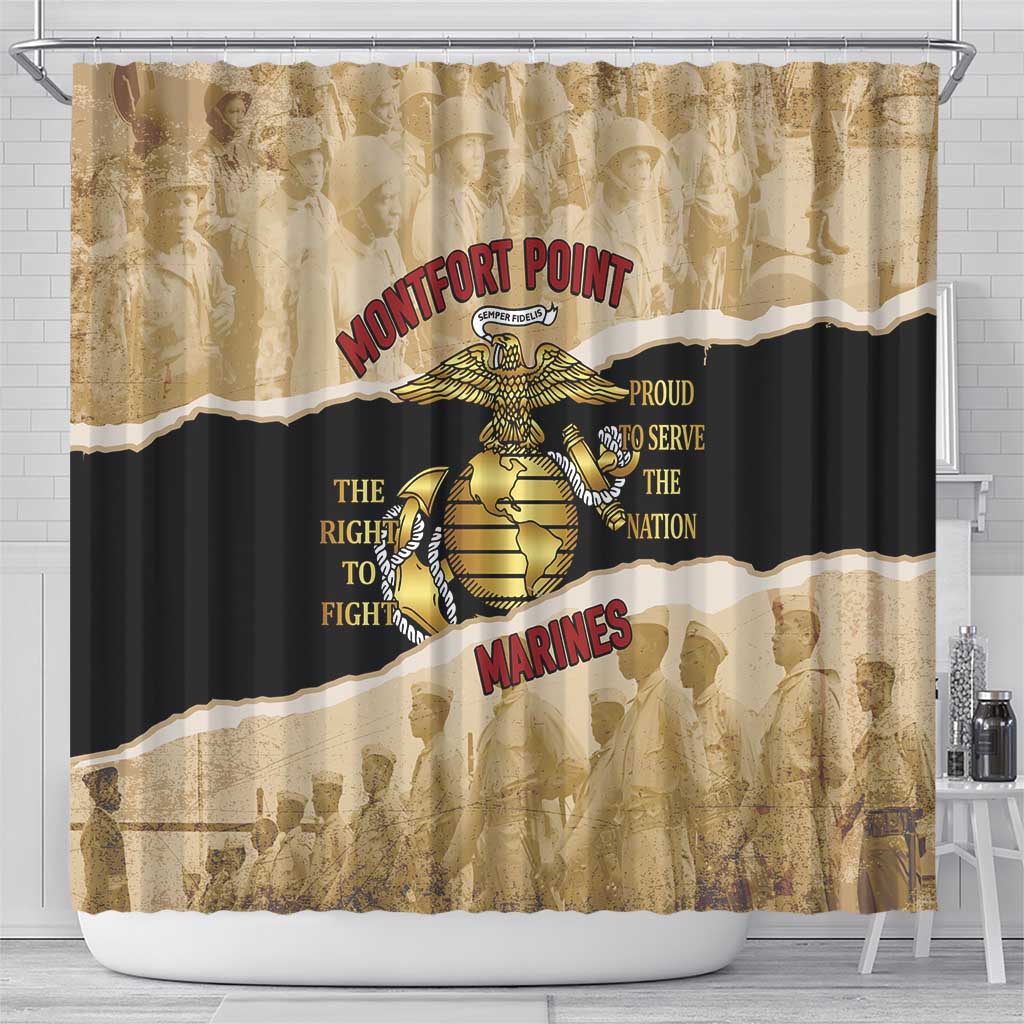 Montfort Point Marines Shower Curtain African American First To Fight Prejudice