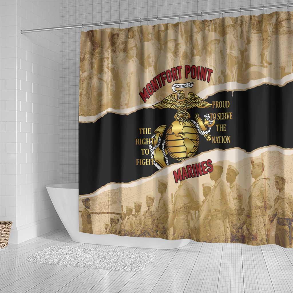 Montfort Point Marines Shower Curtain African American First To Fight Prejudice