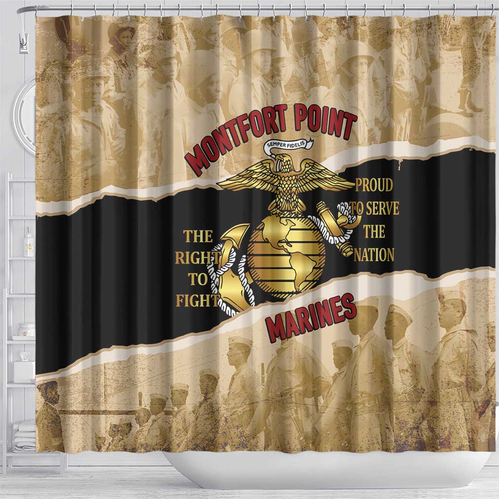 Montfort Point Marines Shower Curtain African American First To Fight Prejudice