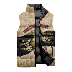 Montfort Point Marines Sleeveless Puffer Jacket African American First To Fight Prejudice