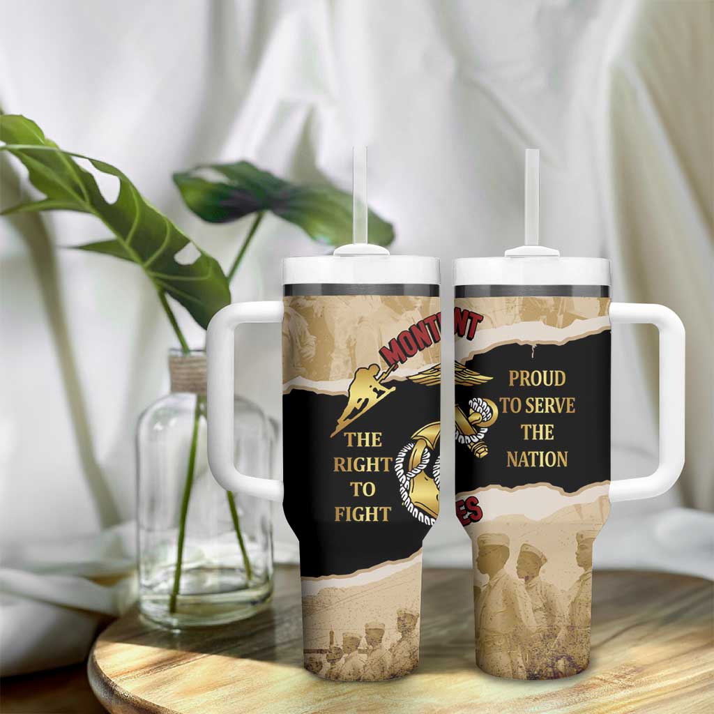 Montfort Point Marines Tumbler With Handle African American First To Fight Prejudice