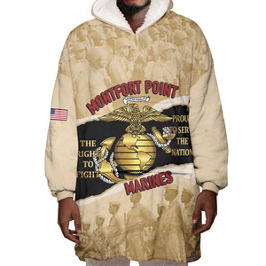 Montfort Point Marines Wearable Blanket Hoodie African American First To Fight Prejudice