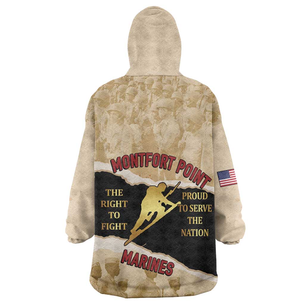 Montfort Point Marines Wearable Blanket Hoodie African American First To Fight Prejudice