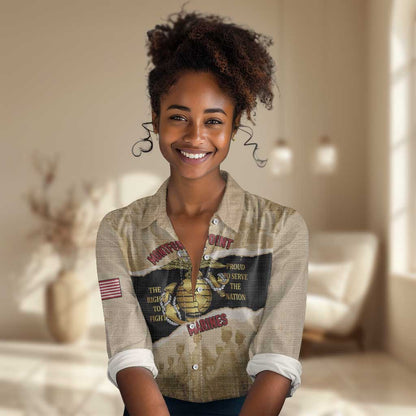 Montfort Point Marines Women Casual Shirt African American First To Fight Prejudice