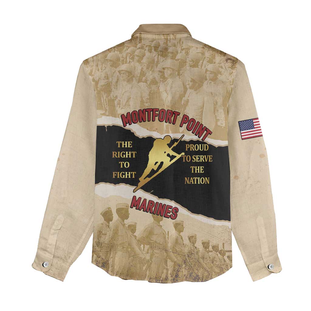 Montfort Point Marines Women Casual Shirt African American First To Fight Prejudice