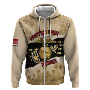 Montfort Point Marines Zip Hoodie African American First To Fight Prejudice