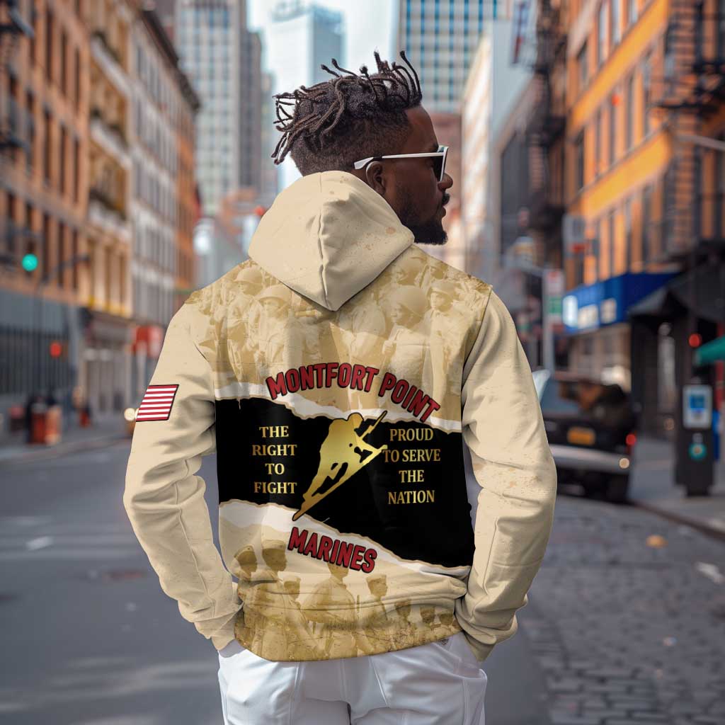Montfort Point Marines Zip Hoodie African American First To Fight Prejudice