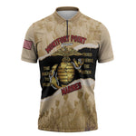 Montfort Point Marines Zipper Polo Shirt African American First To Fight Prejudice