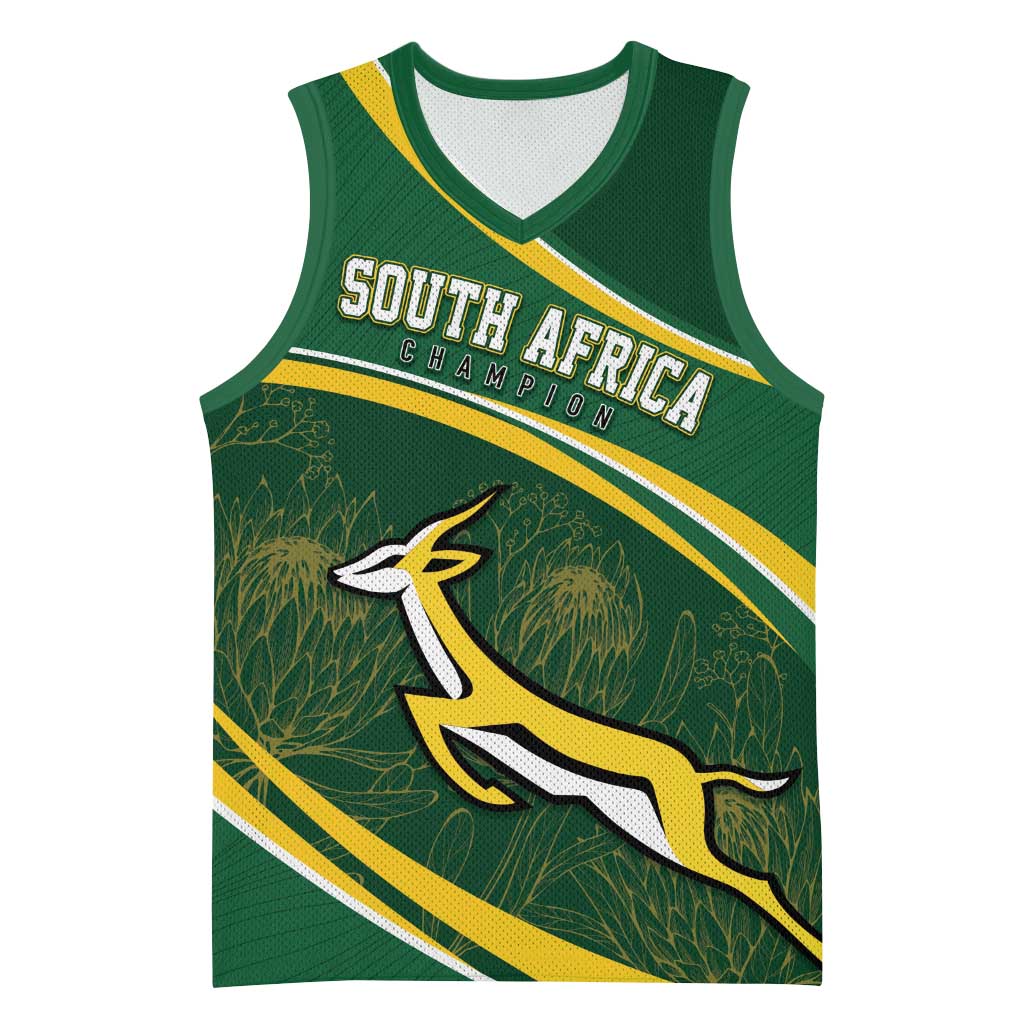 South Africa Rugby Personalized Bokke Basketball Jersey Springboks - Stronger Together - African Pride
